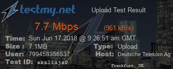 Speed Test Result