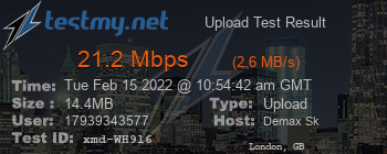 Speed Test Result