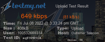 Speed Test Result
