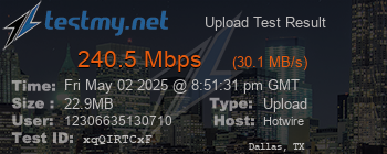 Speed Test Result
