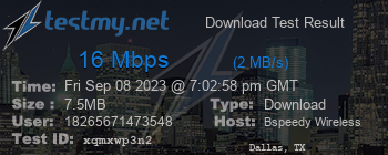 Speed Test Result