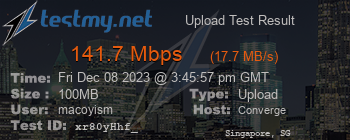 Speed Test Result