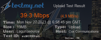 Speed Test Result