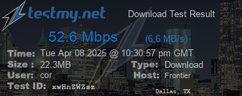 Speed Test Result