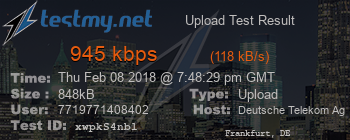 Speed Test Result
