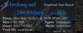 Speed Test Result