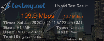 Speed Test Result