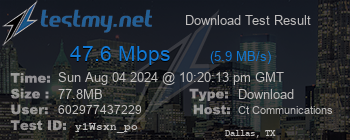Speed Test Result