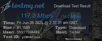 Speed Test Result