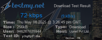 Speed Test Result
