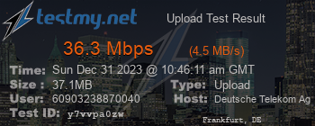 Speed Test Result