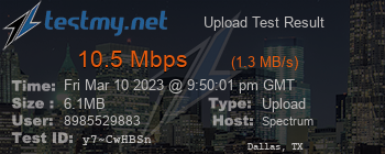 Speed Test Result