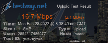 Speed Test Result