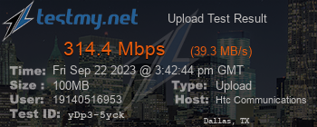 Speed Test Result