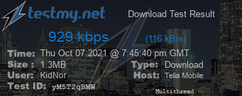 Speed Test Result