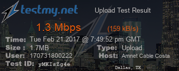 Speed Test Result