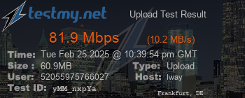 Speed Test Result