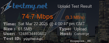 Speed Test Result