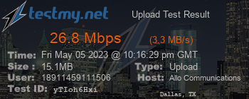 Speed Test Result