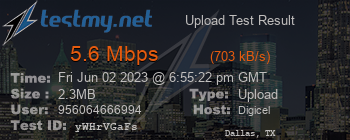 Speed Test Result