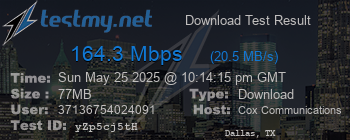 Speed Test Result