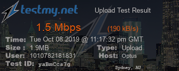 Speed Test Result