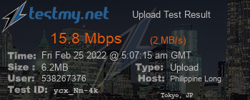 Speed Test Result