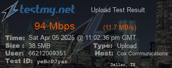 Speed Test Result