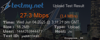 Speed Test Result