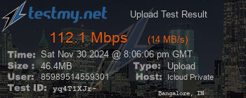 Speed Test Result