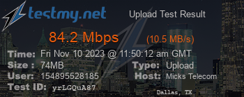 Speed Test Result