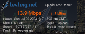 Speed Test Result