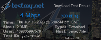 Speed Test Result