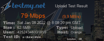 Speed Test Result