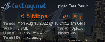 Speed Test Result