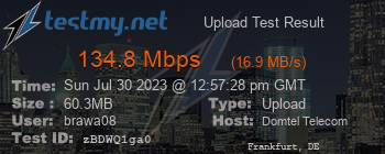 Speed Test Result