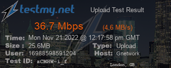 Speed Test Result