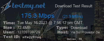 Speed Test Result