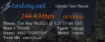 Speed Test Result