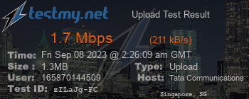 Speed Test Result