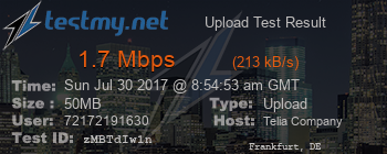 Speed Test Result