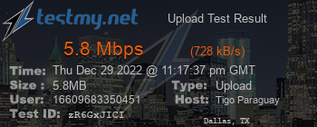 Speed Test Result