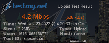 Speed Test Result