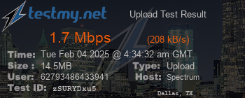 Speed Test Result