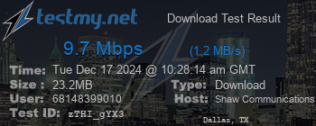 Speed Test Result