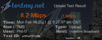 Speed Test Result