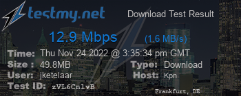 Speed Test Result