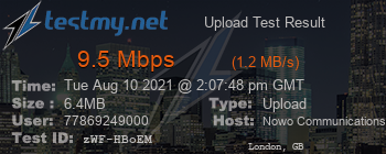 Speed Test Result