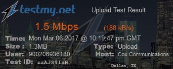 Speed Test Result
