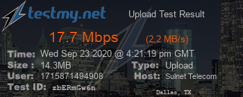 Speed Test Result